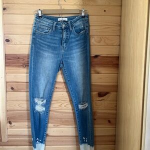 Women's Blue Distressed Jeans